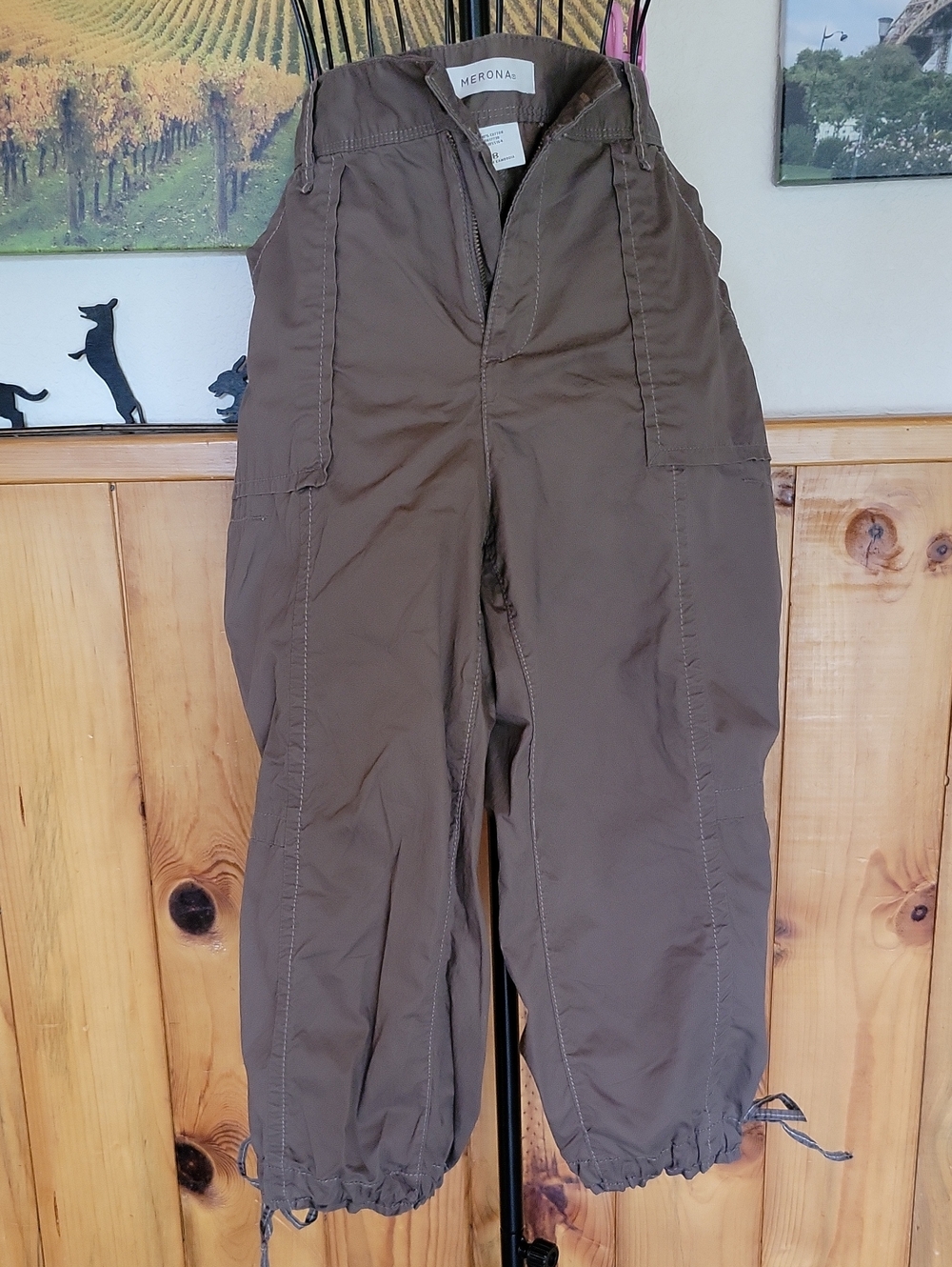 Merona Brown Women's Capris with Drawcord Ankles